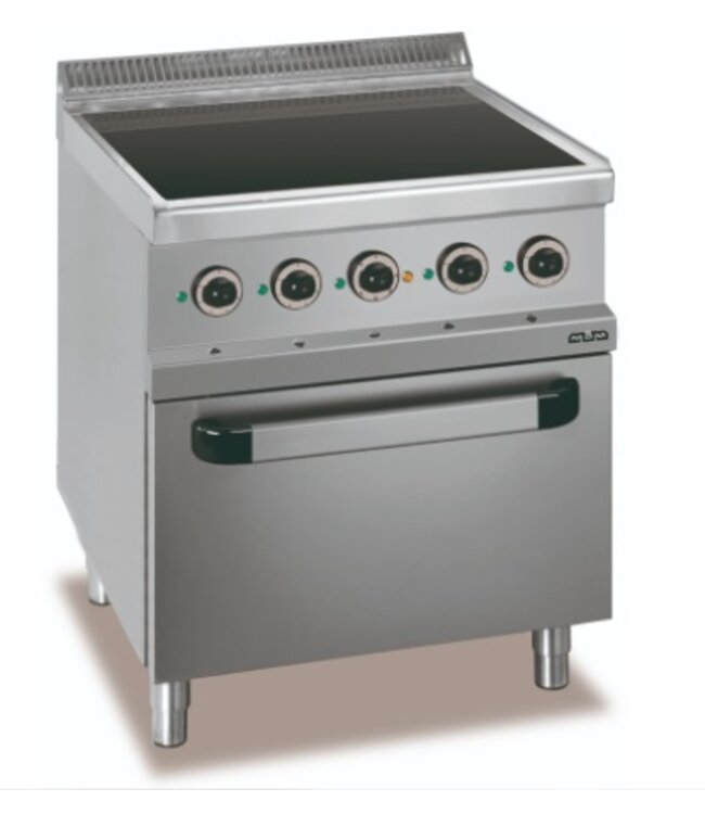 Keramisch fornuis | staand model incl oven | 4 kookzones | 1,8kW en 2,5kW | (B)70x(D)70x(H)85cm