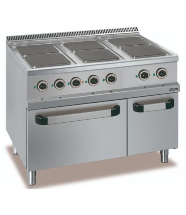 Elektrisch fornuis | staand model incl oven | 6 kookplaten | 6x 2,6kW| (B)110x(D)70x(H)85cm