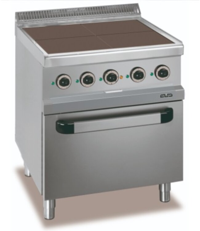 Elektrisch fornuis | staand model incl geventileerde oven | 4 kookplaten | 4x 2,5kW| (B)70x(D)70x(H)85cm