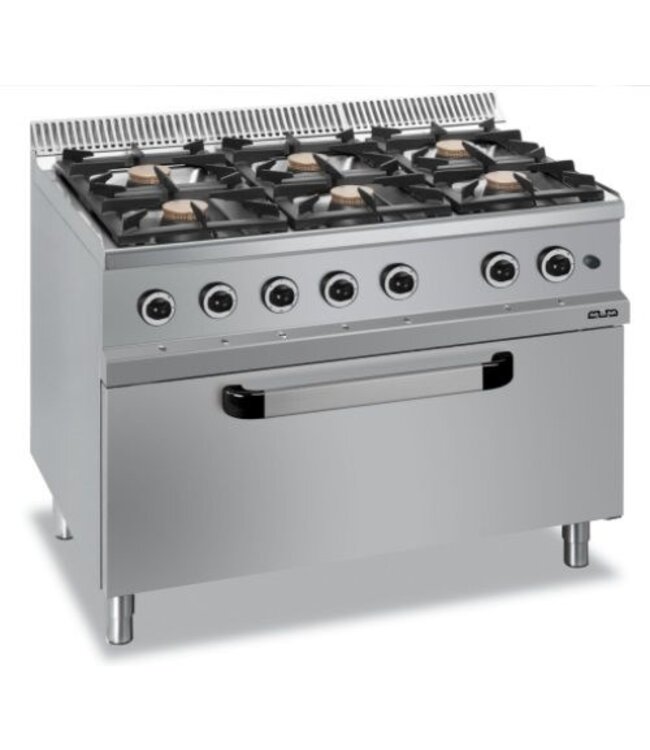 Gasfornuis | staand model | 6 branders 7kW | incl extra grote gas oven | (B)110x(D)70x(H)85cm