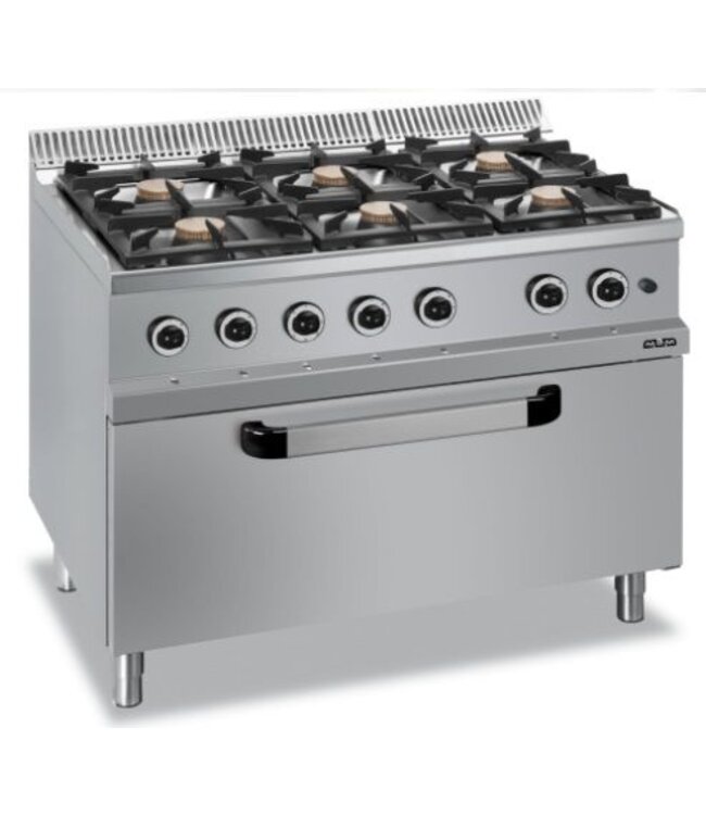 Gasfornuis | staand model | 6 branders 5,5kW | incl extra grote gas oven | (B)110x(D)70x(H)85cm