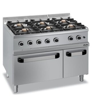 MBM Gasfornuis | staand model | 6 branders 7kW | incl elektrische oven | (B)110x(D)70x(H)85cm