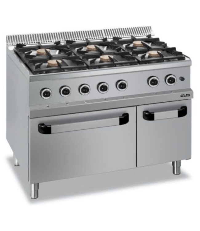 Gasfornuis | staand model | 6 branders 5,5kW | incl elektrische oven | (B)110x(D)70x(H)85cm