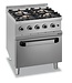 MBM Gasfornuis | staand model | 4 branders 7kW | incl elektrisch geventileerde oven | (B)70x(D)70x(H)85cm