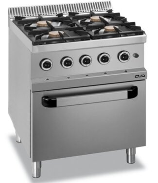 MBM Gasfornuis | staand model | 4 branders 7kW | incl elektrische oven | (B)70x(D)70x(H)85cm