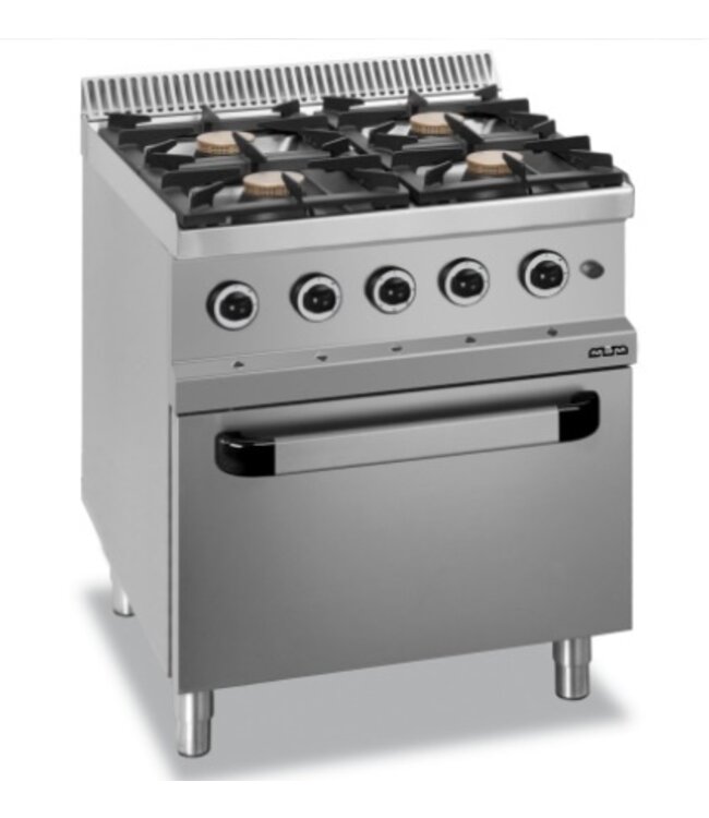 MBM Gasfornuis | staand model | 4 branders 5,5kW | incl elektrische oven | (B)70x(D)70x(H)85cm