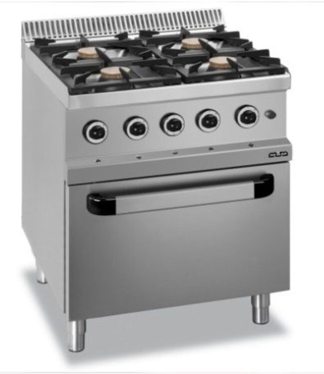 Gasfornuis | staand model | 4 branders 7kW | incl gas oven | (B)70x(D)70x(H)85cm