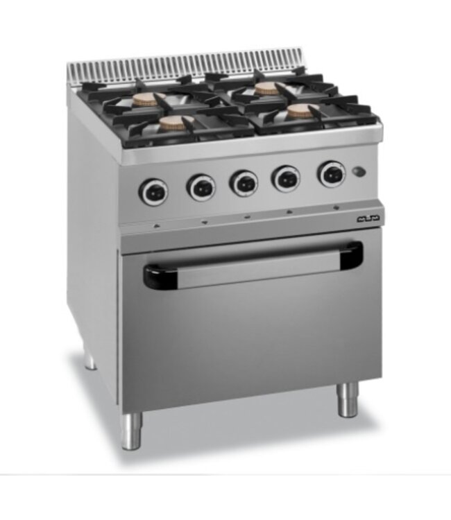 Gasfornuis | staand model | 4 branders 5,5kW | incl gas oven | (B)70x(D)70x(H)85cm