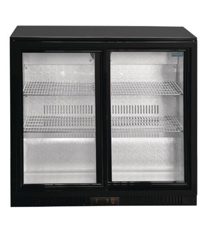 Bar dubbel display koeling | schuifdeur | zwart | 198L | (H)85x(B)90x(D)52