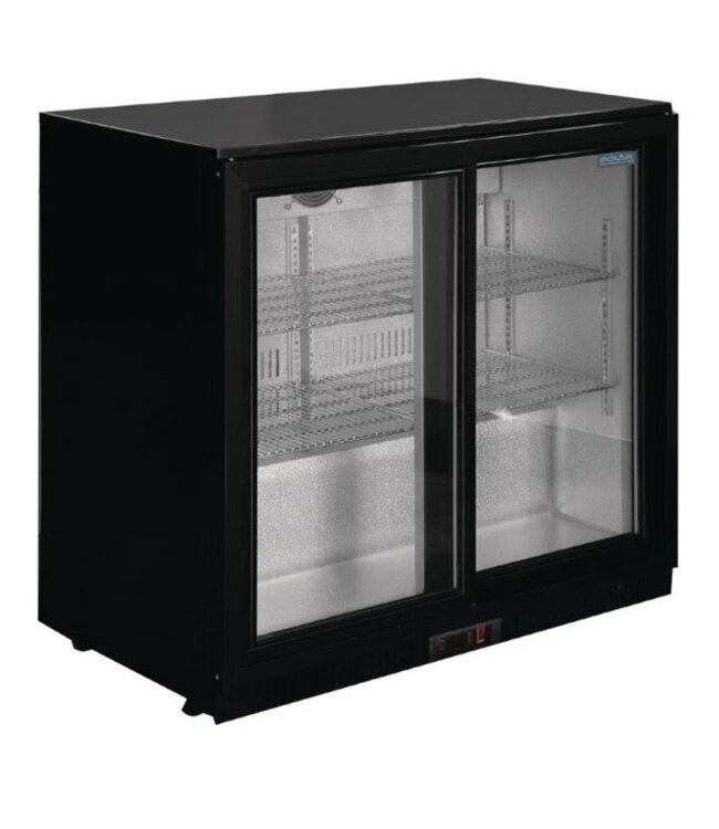 Bar dubbel display koeling | schuifdeur | zwart | 198L | (H)85x(B)90x(D)52