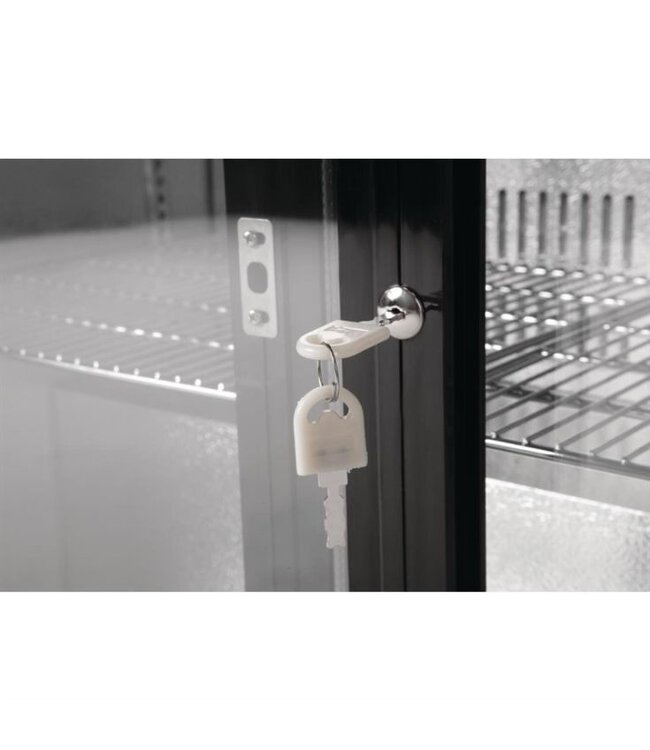 Bar dubbel display koeling | schuifdeur | zwart | 198L | (H)85x(B)90x(D)52