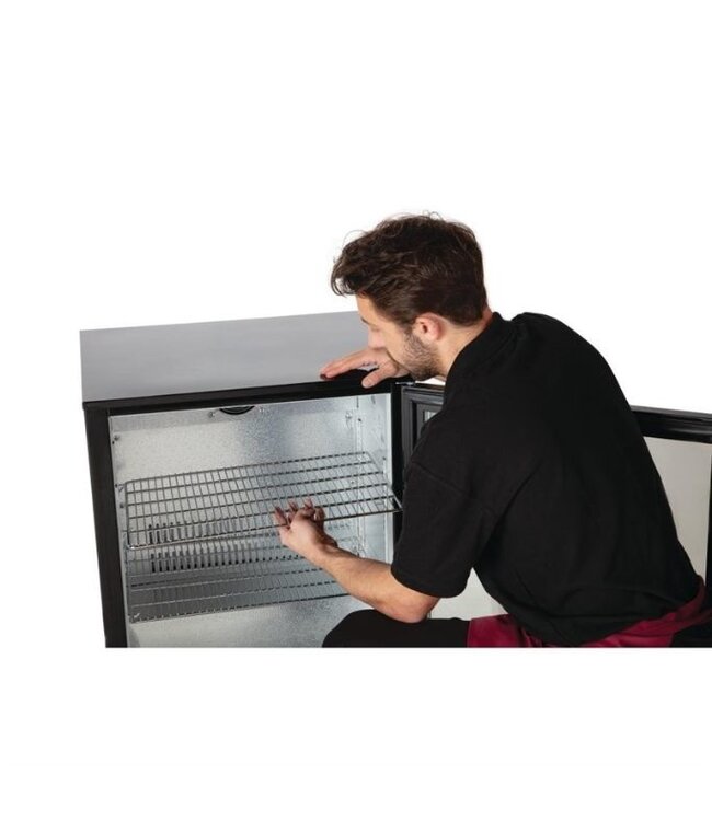 Bar display koeling | klapdeur | zwart | 128L | (H)85x(B)60x(D)52