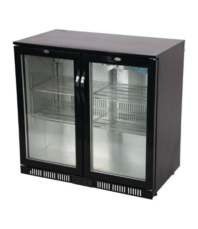 Bar dubbel display koeling | klapdeur | zwart | 198L | (H)85x(B)90x(D)52