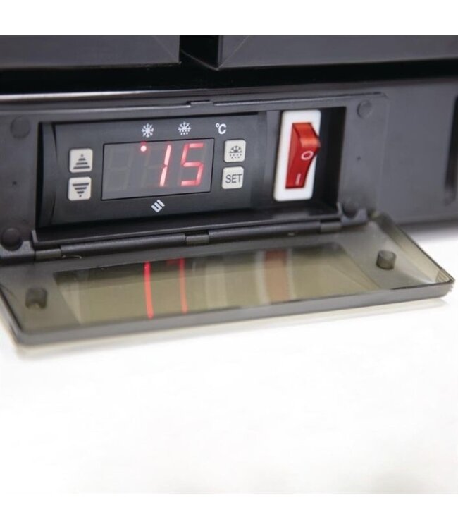 Bar dubbel display koeling | klapdeur | zwart | 198L | (H)85x(B)90x(D)52