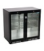 Bar dubbel display koeling | klapdeur | zwart | 198L | (H)85x(B)90x(D)52