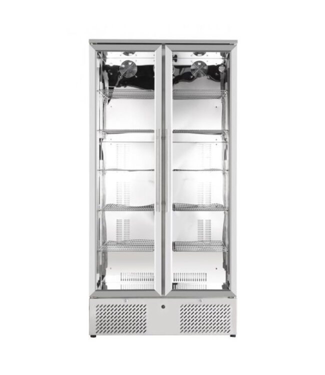 Hoge barkoelkast grijs | 2x 5 rekken | 458L | (H)182x(B)90x(D)51,5