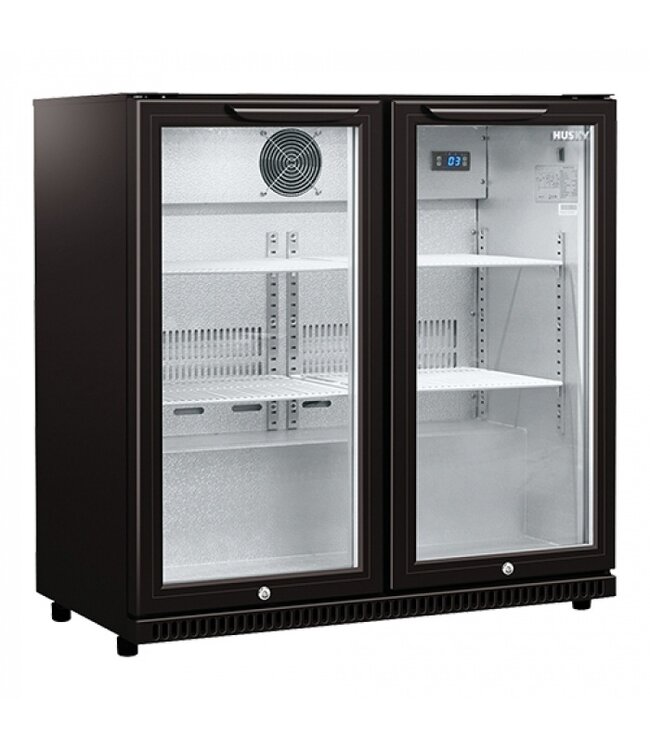 Display koeler zwart | 2 deuren | 186L | (H)87x(B)87x(D)52cm