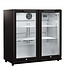 Display koeler zwart | 2 deuren | 186L | (H)87x(B)87x(D)52cm
