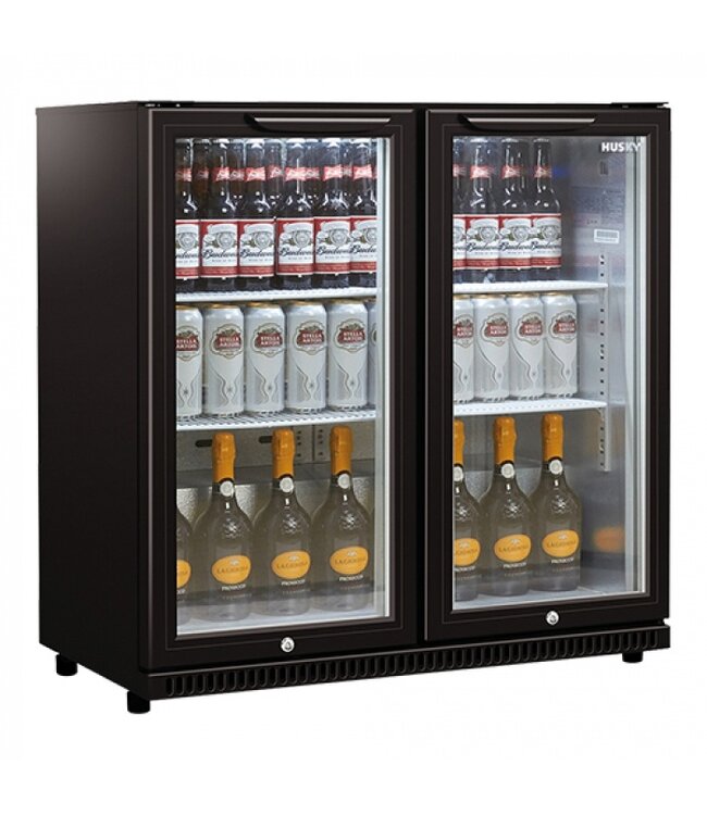 Display koeler zwart | 2 deuren | 186L | (H)87x(B)87x(D)52cm