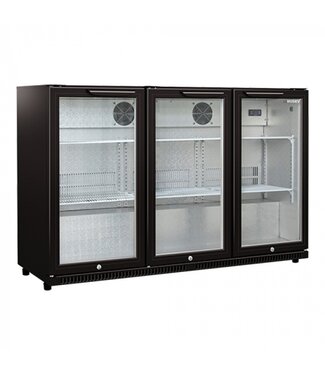 Display koeler zwart | 3 deuren | 330 liter | (H)90x(B)135x(D)52