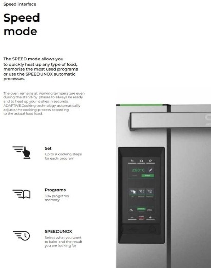Unox - Speed Pro oven - Speed mode