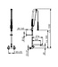 Echtermann Voorspoeldouche TC | wandmodel | dubbelgats 150mm | 1/2" aansluiting | tussenkraan