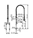 Voorspoeldouche EURO | tafelmodel | dubbelgats 150mm | 1/2" aansluiting | tussenkraan