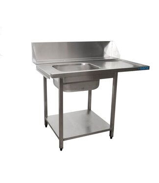 Saro RVS Aanvoertafel vaatwasser | machine links | (H)90x(B)120x(D)70