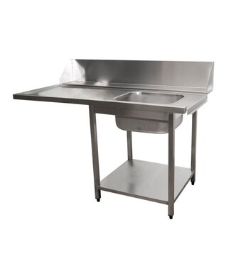 Saro RVS Aanvoertafel vaatwasser | machine rechts | (H)90x(B)160x(D)70