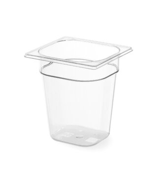 Gastronormbak polycarbonaat transparant 1/6 - 1 liter - (H)6,5cm