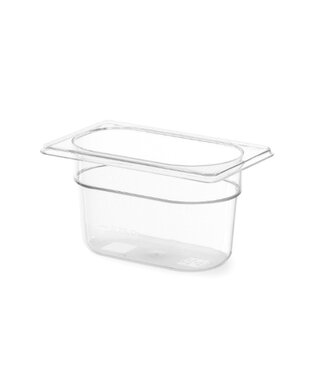 Gastronormbak polycarbonaat transparant 1/9 - 0,6 liter - (H)6,5cm