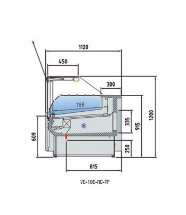 Koeltoonbank | VE-10E-RC | vlees producten | (B)252,5x(D)112x(H)91,5/120cm | diverse opties
