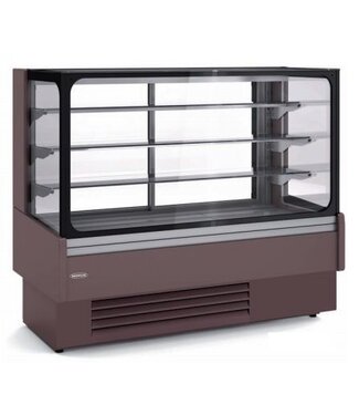 Docriluc Koeltoonbank | VV-R | taart, gebak en zuivel producten | (B)165x(D)73x(H)109,8/137,9cm | recht glas | diverse opties