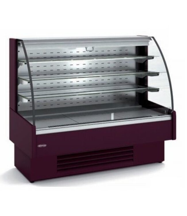 Koeltoonbank | VVA | taart, gebak en zuivel producten | (B)130x(D)73x(H)109,8/137,9cm | open voorkant | diverse opties