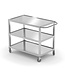 Hendi RVS Serveerwagen voor zware belasting | 3 Bladen | 80 kg per blad | (B)50x(D)80x(H)85cm