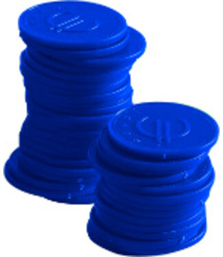 Consumptiemunt - 100 stuks - blauw - Ø2,5cm