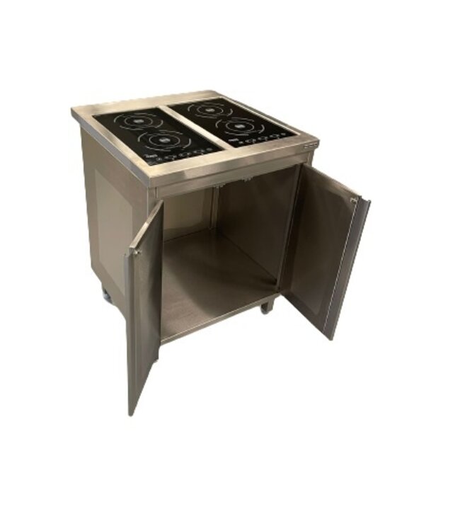 Inductie fornuis | 4 zones 2x 1300W + 2x 1800W | 2x 230V | (B)700x(D)700x(H)850mm