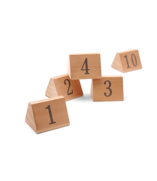 Tafelstandaards - nummers 1 t/m 10 - (B)4,8x(D)5,5x(H)4,4cm