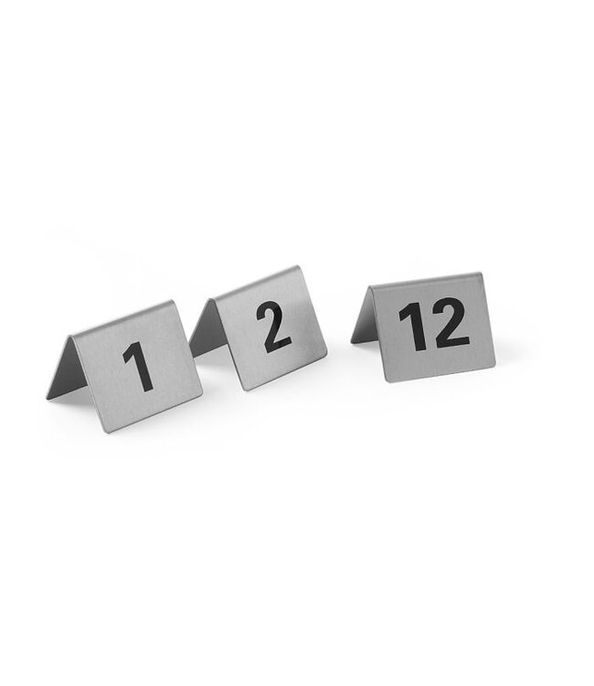 Tafelstandaards - nummers 1 t/m 12 - (B)3,5x(D)5x(H)4cm