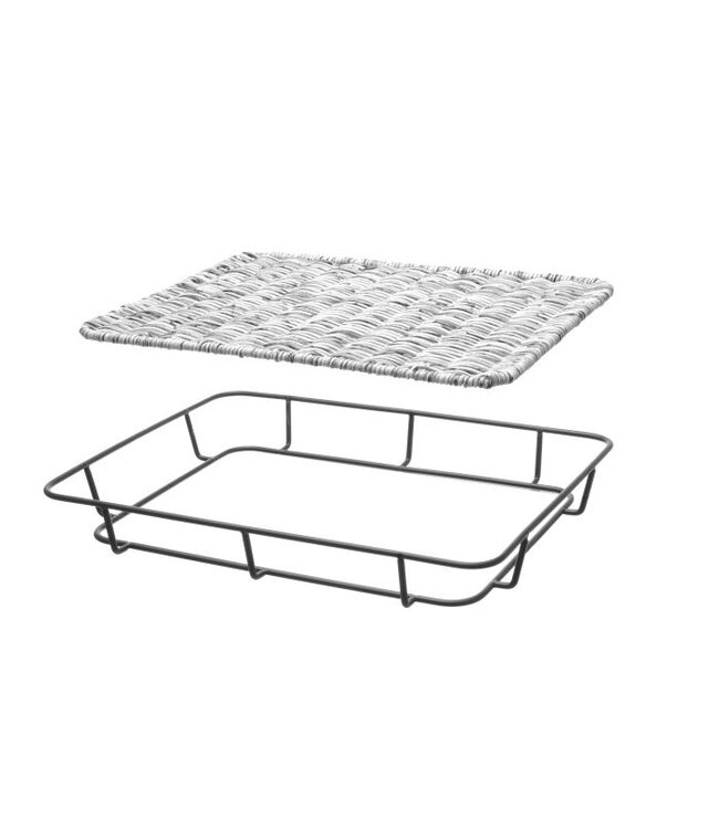 Broodmand met RVS rand - lichtgrijs - (B)30x(D)40x(H)5cm