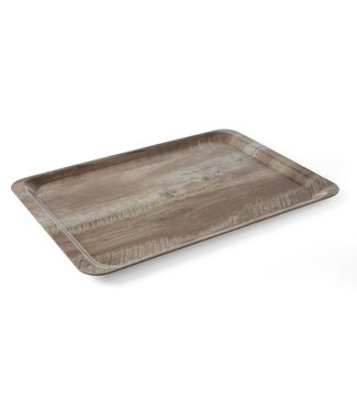 Dienblad met hout bedrukking - melamine - hout donker - 33x43cm