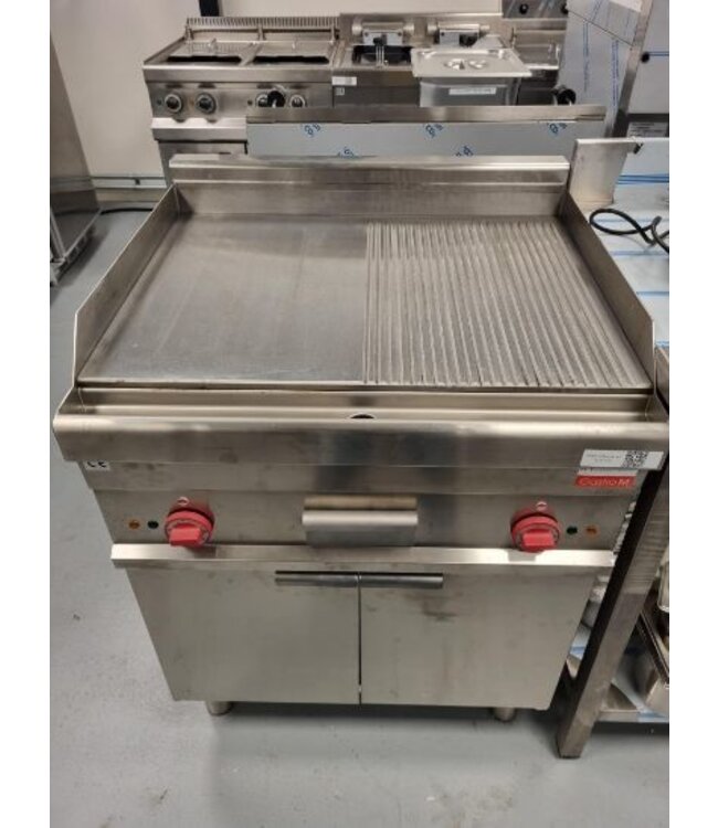 Occasion: Elektrische bakplaat Gastro M 650 | glad gegroefd inclusief onderkast | 9kW | (H)28x(B)70x(D)65