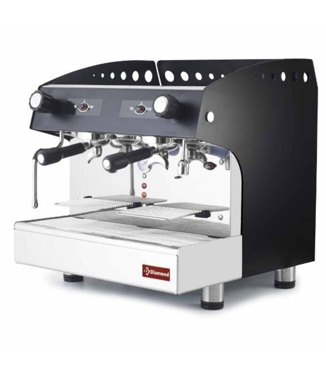 Espresso machine | 2 groeps | halfautomatisch | zwart | (B)47,5x(D)56,3x(H)53cm