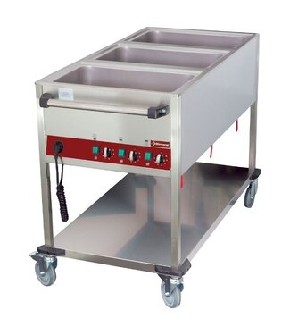 Diamond Bain-marie trolleywagen | 3x 1/1GN | (B)130x(D)65x(H)90cm