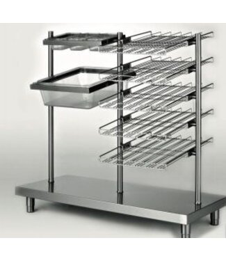 Diamond Dienbladen, brood, bestek en glazen werk unit | (B)150x(D)70x(H)148cm