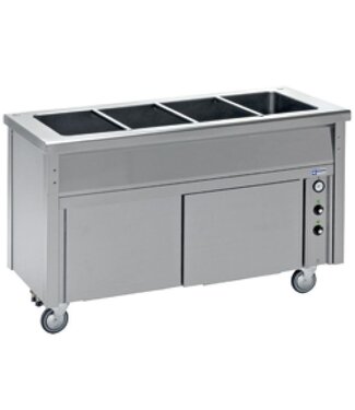 Diamond Bain-marie werk unit | RVS | op verwarmde kast | 4x 1/1GN | (B)150x(D)70x(H)90cm