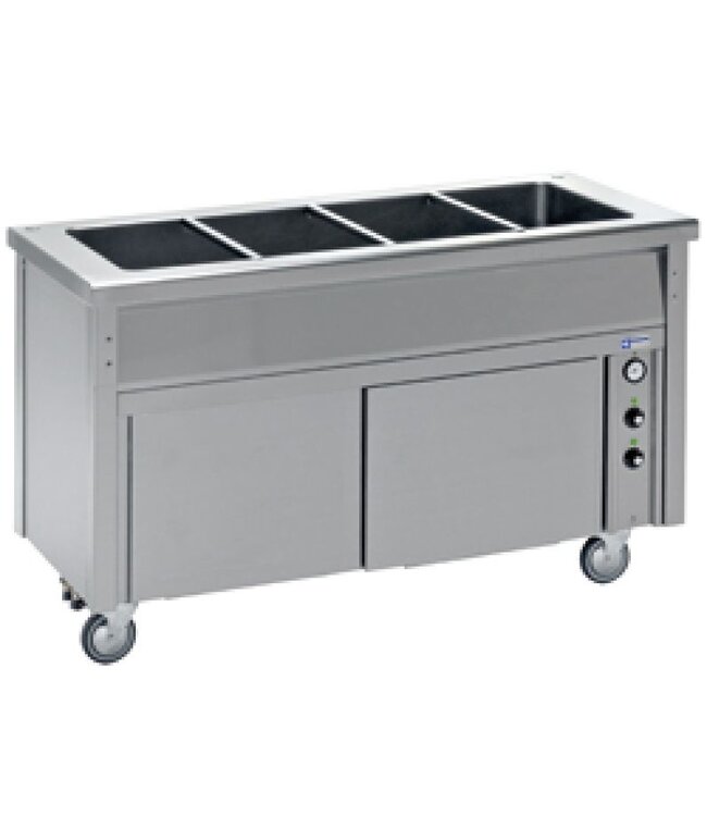 Bain-marie werk unit | RVS | op verwarmde kast | 4x 1/1GN | (B)150x(D)70x(H)90cm