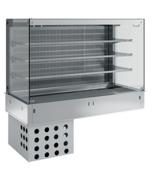 Koelvitrine | drop-in model | 3 niveaus | 3x 1/1GN | geventileerd | met nachtgordijn | (B)112,5x(D)70x(H)140cm