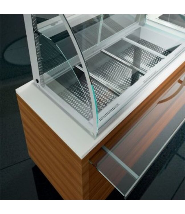 Koelvitrine | drop-in model | 3 niveaus | 2x 1/1GN | geventileerd | met nachtgordijn | (B)80x(D)70x(H)158cm