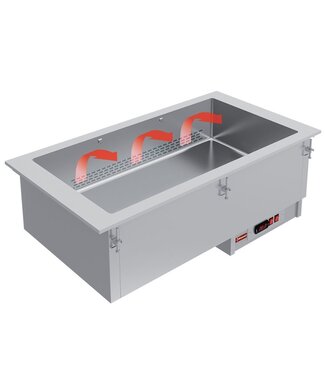 Diamond Bain-marie | drop-in model | 3x 1/1GN | geventileerd | (B)111,5x(D)61x(H)37,3cm